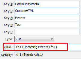 Events Top configuration setting