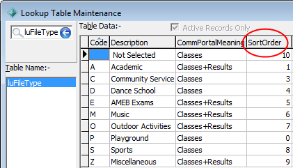 luFileType lookup table (portal)