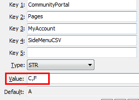 MyAccout SideMenuCSV configuration setting