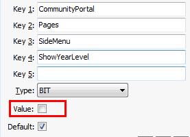 SideMenu ShowYearLevel configuration setting