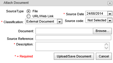Attach Document window (Staff Maintenance - DocMan bar)