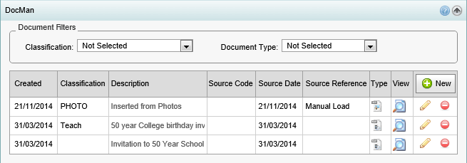 Current Student Maintenance - DocMan bar (synweb)
