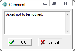 Communications Maintenance - Notify Methods tab (comment box)