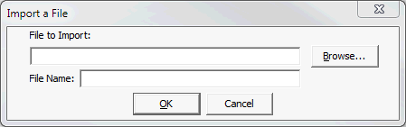 Import a file window