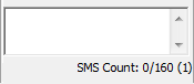 Send SMS(s) window (Characters Remaining field)