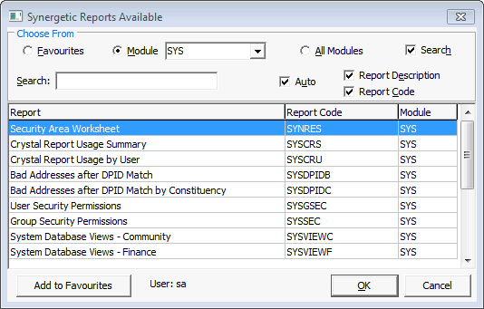 Running system reports