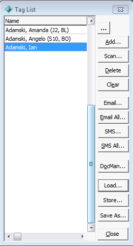 Tag List (loaded from Excel)