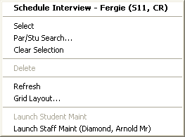 PTI drop-down menu