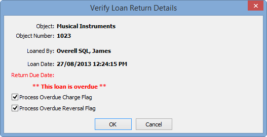 Object loan return window (for Return button description)