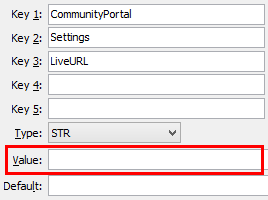 CommunityPortal Settings LiveURL configuration setting