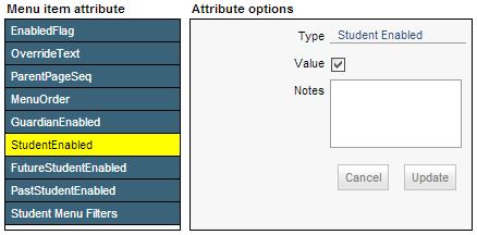 Configuration - CurrentStudentEnabled attribute (Community Portal)