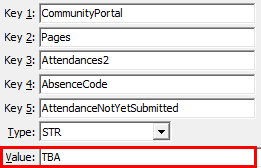 Configuration File Maintenance - AbsenceCode AttendanceNotYetSubmitted
