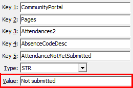 Configuration File Maintenance - AbsenceCodeDesc AttendanceNotYetSubmitted
