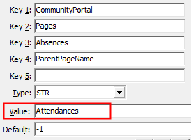 Configuration File Maintenance - Absences,ParentPageName configuration setting