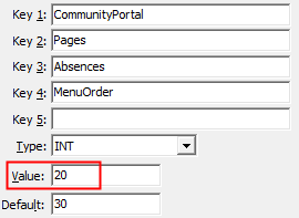 Configuration File Maintenance - Absences - MenuOrder configuration setting