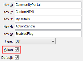 Configuration File Maintenance - ActionCentreEnabled (MyDetails) configuration setting