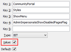 Configuration File Maintenance - AdminiImpersonateShowDisabledPagesFlag configuration setting