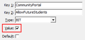 Configuration File Maintenance - AllowFutureStudents configuration setting