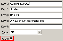 Configuration File Maintenance - AlwaysShowAssessmentArea setting (value cutdown, portal)