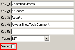 Configuration File Maintenance - AlwaysShowTopicComment setting (value cutdown, portal)