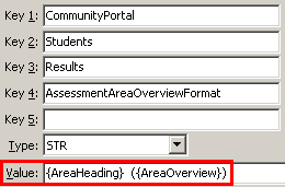 Configuration File Maintenance - AssessmentAreaOverviewFormat setting (value cutdown, portal)