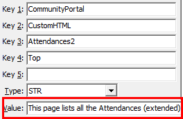 Configuration File Maintenance - Attendances2 Top configuration setting