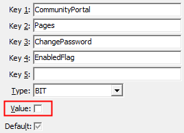 Configuration File Maintenance - ChangePassword - EnabledFlag