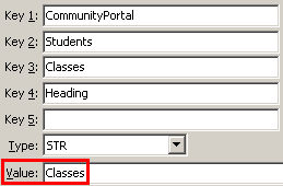 Configuration File Maintenance - ClassesHeading setting (value cutdown, portal)