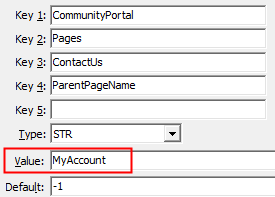 Configuration File Maintenance - ContactUs,ParentPageName configuration setting