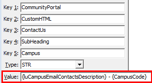 Configuration File Maintenance - ContactUsSubHeadingCampus setting (value cutdown, portal)