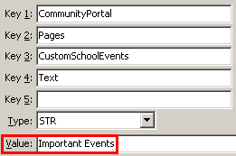 Configuration File Maintenance - CustomSchoolEventsText setting (value cutdown, portal)