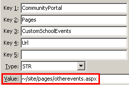 Configuration File Maintenance - CustomSchoolEventsURL setting (value cutdown, portal)