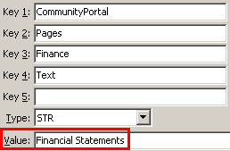 Configuration File Maintenance - FinanceText setting (value cutdown, portal)