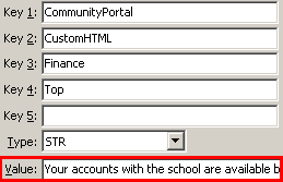 Configuration File Maintenance - FinanceTop setting (value cutdown, portal)