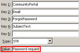 Configuration File Maintenance - ForgotPasswordSubjectText setting (value cutdown, portal)
