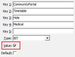 Configuration File Maintenance - Hide,Medical configuration setting