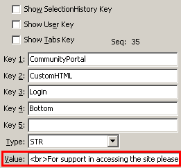 Configuration File Maintenance - LoginBottom setting (value cutdown, portal)