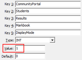 Configuration File Maintenance - Markbook,DisplayMode