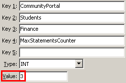 Configuration File Maintenance - MaxStatementsCounter setting (value cutdown, portal)