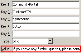 Configuration File Maintenance - MyAccountBottom setting (value cutdown, portal)