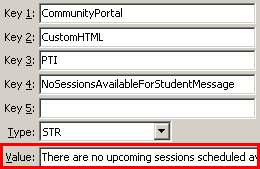 Configuration File Maintenance - NoSessionsAvailableForStudentMessage setting (value cutdown, portal)