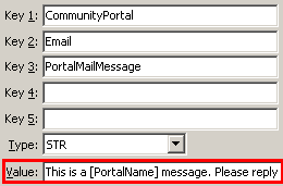 Configuration File Maintenance - PortalMailMessage setting (value cutdown, portal)