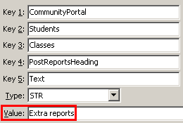Configuration File Maintenance - PostReportsHeadingText setting (value cutdown, portal)
