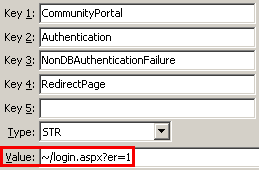 Configuration File Maintenance - RedirectPage setting (value cutdown, portal)