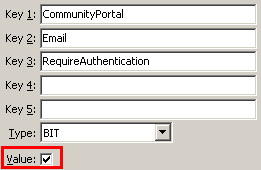 Configuration File Maintenance - RequireAuthentication setting (value cutdown, portal)