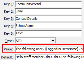 Configuration File Maintenance - SchoolAdminText setting (value cutdown, portal)