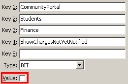 Configuration File Maintenance - ShowChargesNotYetNotified setting (value cutdown, portal)