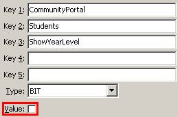 Configuration File Maintenance - ShowYearLevel setting (value2 cutdown, portal)