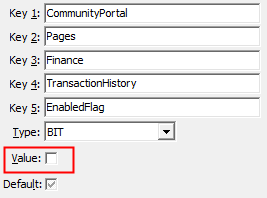 Configuration File Maintenance - TransactionHistory,EnabledFlag configuration setting