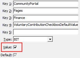 Configuration File Maintenance - VoluntaryContributionCheckboxDefaultAmount